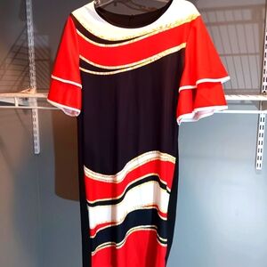 Elegant Red and Black Women's Dress